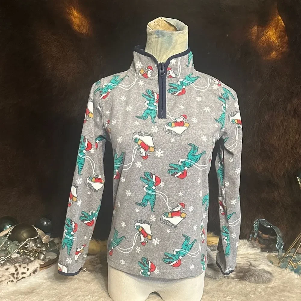 OshKosh B'gosh Gray Dinosaur Fleece Pullover